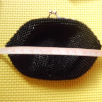 ［オーダー品］ビーズ編みがま口　黒色の画像
