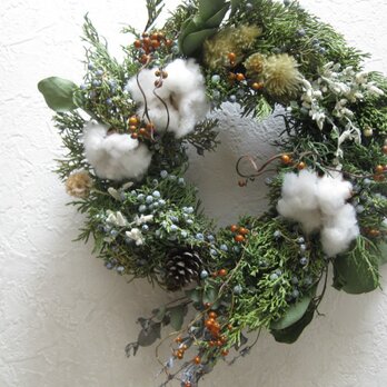 Xmas wreath-snow forestの画像