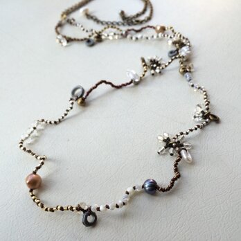 カゼ＊ツチ＊ミズのネックレス（ブラウン）