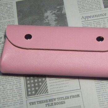 アコーディオン♪　長財布（レノマ型押し　ピンク）の画像