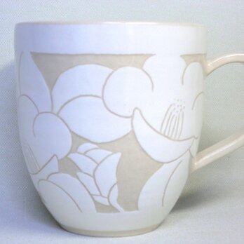 椿のマグカップ(白)　の画像