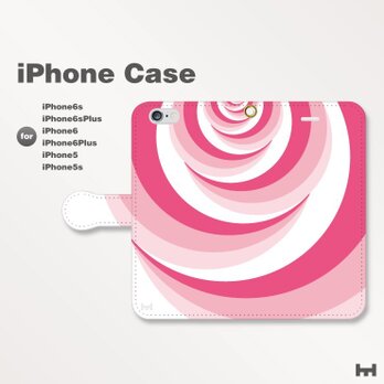 iPhone7/7Plus/SE/6s/6sPlus他　スマホケース手帳型　北欧-花-薔薇-ばら-バラ　ピンク桃2803の画像