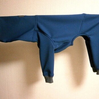 犬服　Ｓ様オーダーメイド品：フルスーツアースカラー青５２cmの画像