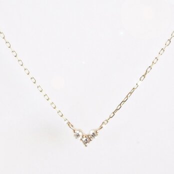 K10 Three Diamonds Heart Necklaceの画像
