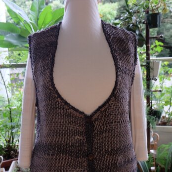 草木染手織りベスト 値下げしました