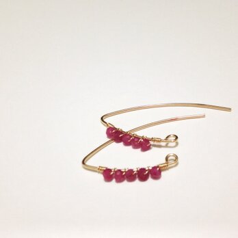 14kgf【jewelry series】ruby フックピアスの画像