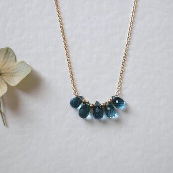 ロンドンブルートパーズの連なりネックレス