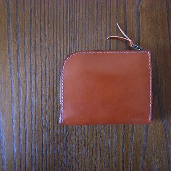 シンプルな革のお財布 キーホルダー付き（焦茶）の画像