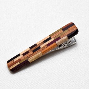 [再出品]【寄木】手作り木製タイピン　クロム金具の画像