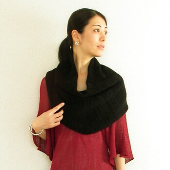◆即納◆Marsic[マルシク] シルクモール・スヌード・ケープ / ブラック