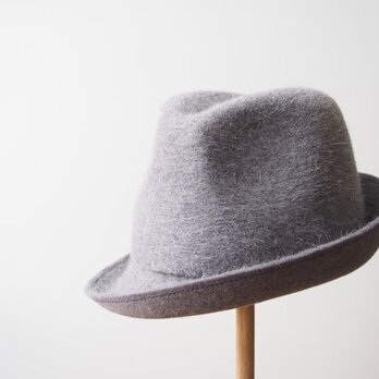 【受注製作】Stitched Soft Hat - light grey × blueの画像
