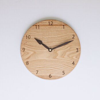 木製 掛け時計 丸型 栗材13の画像