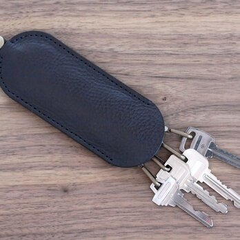 イタリア製牛革のスリムなキーケース ／ ネイビー※受注製作