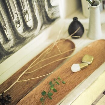 木のプレートロング　２枚セット　長皿　手作り