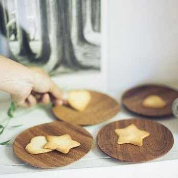 木のプレートS　４枚セット　小皿　手作り