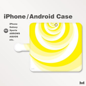 iPhone7/7Plus/Android全機種対応　スマホケース　手帳型　北欧風-花-薔薇-ばら-バラ　イエロー-黄　2802の画像