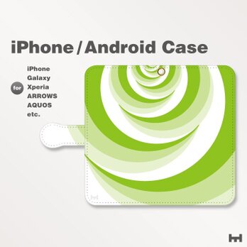 iPhone7/7Plus/Android全機種対応　スマホケース　手帳型　北欧風-花-薔薇-ばら-バラ　グリーン-緑　2804の画像