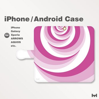 iPhone7/7Plus/Android全機種対応　スマホケース　手帳型　北欧風-花-薔薇-ばら-バラ　パープル-紫　2805の画像