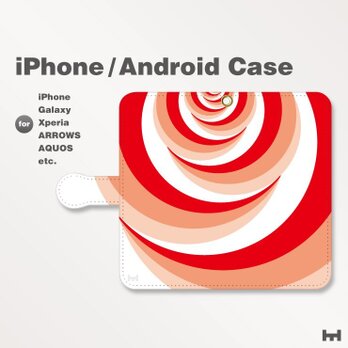 iPhone7/7Plus/Android全機種対応　スマホケース　手帳型　北欧風-花-薔薇-ばら-バラ　レッド-赤　2807の画像