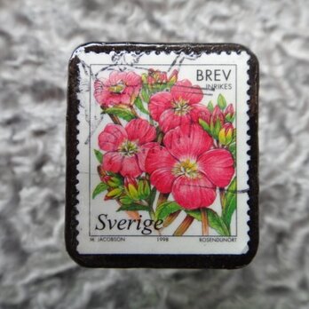 アップサイクル　スウェーデン　切手ブローチ 588の画像