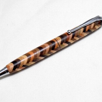 [再出品]【寄木】手作り木製ボールペン スリムライン CROSS替芯の画像