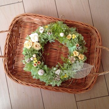 【sold】lemon color garden wreathの画像
