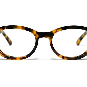（男性向け）黄色と黒のマーブル模様のセルロイドメガネ068-バラフの画像
