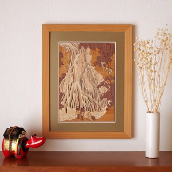 木はり絵「下野黒髪山きりふりの滝」の画像