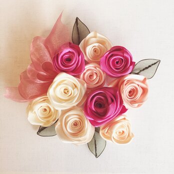 ribbon flower　rose pink｜08の画像