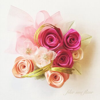 ribbon flower　rose pink｜09の画像
