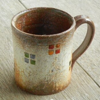 百色（ももいろ）象嵌　マグカップ（小）四角紋