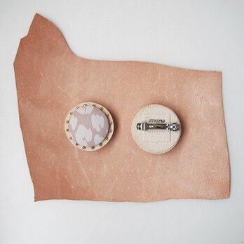 CIRCLE HAIR BARRETTE【S size】 ~ smokey pink / leopard