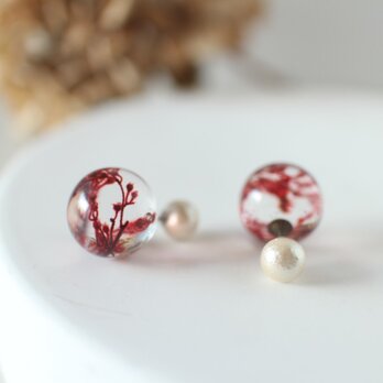 カーリーハゼルのコットンパールキャッチピアス