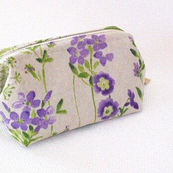 パープルプリムラ　ワイヤーポーチ