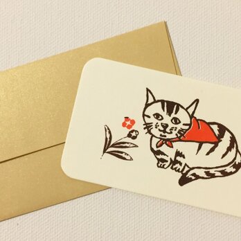 封筒付きカード　路地裏の猫　2セットの画像