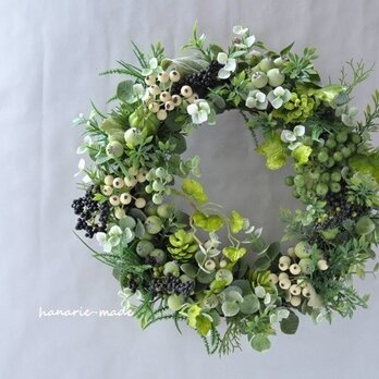 （再）green,white　&　black　berry：wreathの画像