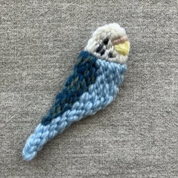 セキセイインコ（水色）＊ブローチの画像