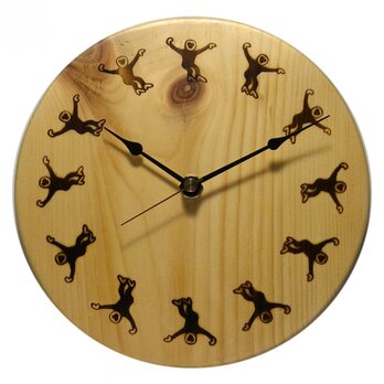 テナガザルの焼き印時計　(Monkey go round CLOCK）の画像