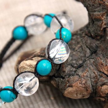 ■prima■ アイリスクォーツ×ターコイズ　ブレスレット (1点モノ)