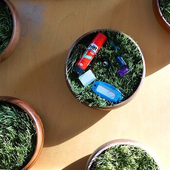 小さな公園、緑の芝(植物)の小物入れトレイ”midori-WF”の画像