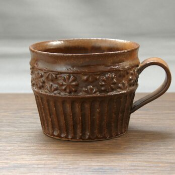 赤銅釉　マグカップ（貼花）の画像