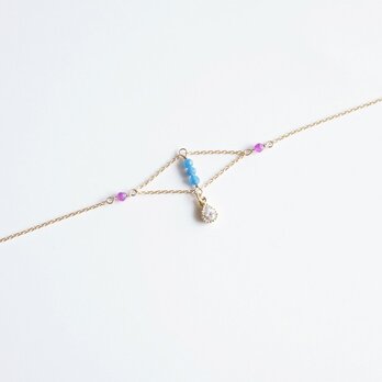 【14KGF】Rhombus Bracelet,"Gems& CZ"の画像