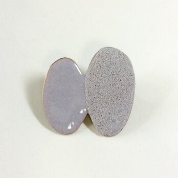 OVAL double brooch (gray)の画像