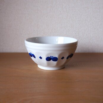 butterfly and flower wreath bowl ( blue )の画像