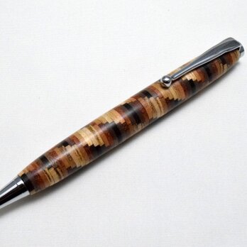 【寄木】手作り木製ボールペン スリムライン CROSS替芯の画像
