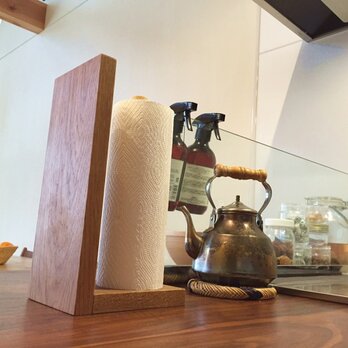 楢（ナラ・オーク）無垢材のタオルハンガー / キッチンペーパーホルダーの画像