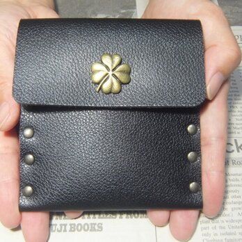 ラッキークローバー♪　マルチケース（黒シボ柄）