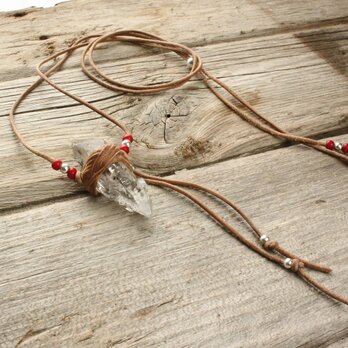 Himarayan Crystal Leather Cord Necklaceの画像