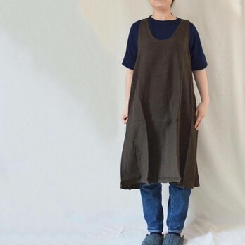 【在庫なし】リネンエプロン・ブラウン         ..9522