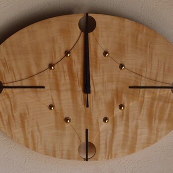 無垢の木の電波掛け時計　とち　００１０の画像